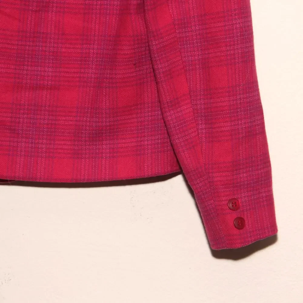 Vintage Miss Pendleton Wool Pink Plaid Blazer Jacket Size M (No size tag) 80s